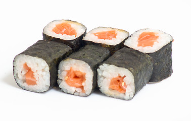 Image showing Various kinds of sushi and sashimi