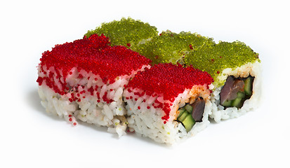 Image showing Various kinds of sushi and sashimi