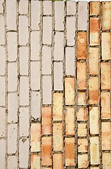 Image showing Red and white brick wall.