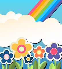 Image showing Colorfull background with flower