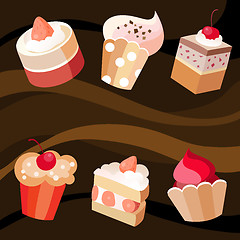 Image showing Six cakes set