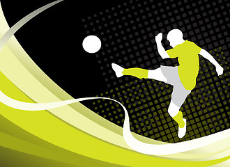 Image showing Soccer  player  silhouette