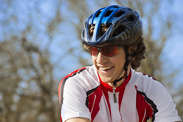 Image showing Happy Bicyclist In Sportswear