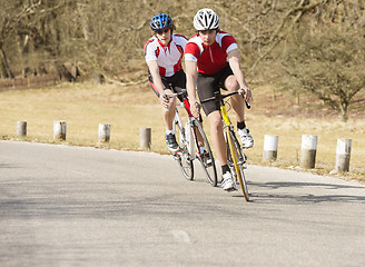 Image showing Cyclists Riding On A Country Road