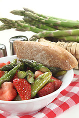 Image showing asparagus strawberry salad