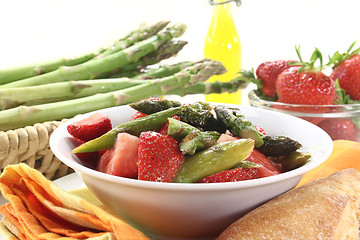 Image showing asparagus strawberry salad