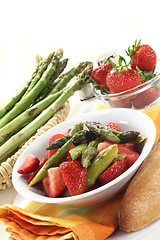 Image showing asparagus strawberry salad