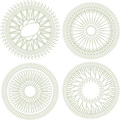 Image showing Vector set of guilloche rosette for decor and ornament