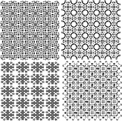 Image showing Geometric seamless patterns set, vector backgrounds collection