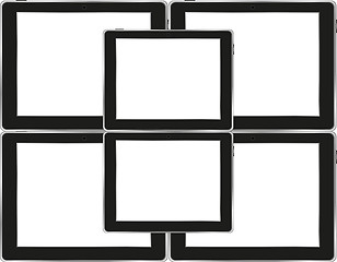 Image showing Vector tablets pc with empty white screen and black frame