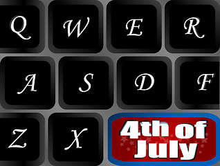 Image showing USA independence key on computer keyboard