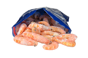 Image showing frozen shrimp in package