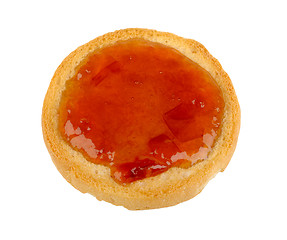 Image showing round toast with jam