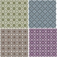 Image showing stylish seamless geometrical backgrounds pattern set