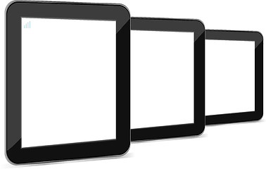 Image showing tablet pc with empty white screen and black frame