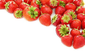 Image showing Ripe juicy strawberries.