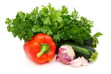Image showing Fresh vegetables and parsley.