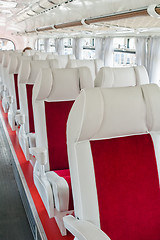 Image showing Interior of the old tourist bus 