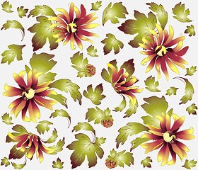 Image showing Seamless background from a flowers ornament, fashionable modern wallpaper or textile.Chrysanthemum.