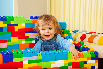 Image showing Constructing with toy blocks is fun