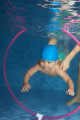 Image showing Diving toddler