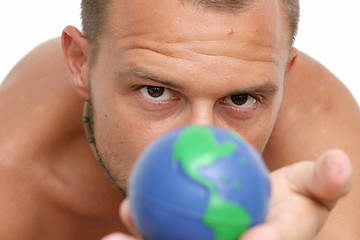 Image showing Man and Globe