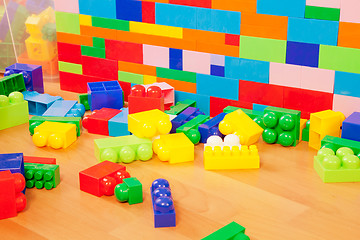Image showing wall made of toy blocks