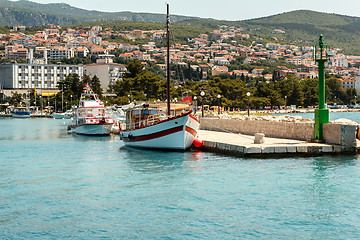 Image showing two cruise boats on pier