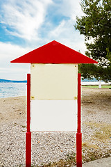 Image showing Empty board on the beach 