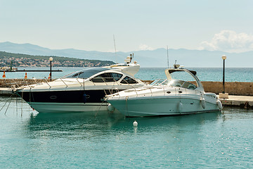 Image showing two luxury yachts