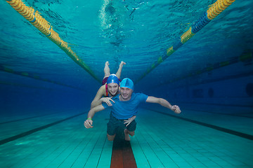 Image showing Happy couple underwater