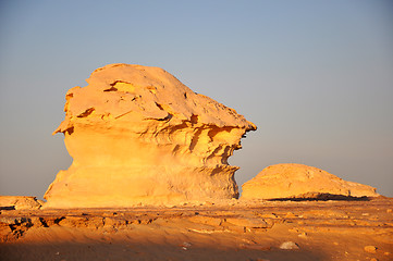 Image showing White Desert at sunrise
