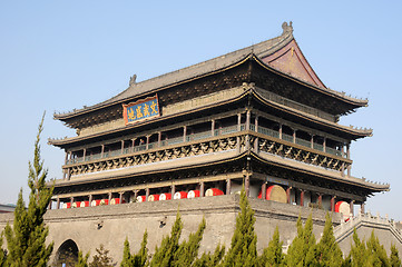 Image showing Drum Tower in Xian China