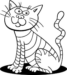 Image showing sitting cat for coloring book