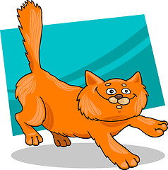 Image showing running red fluffy cat