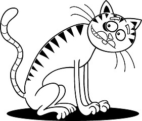 Image showing thin cat for coloring book