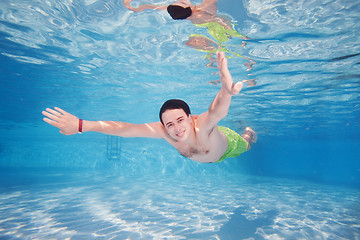 Image showing Mad diving in pool