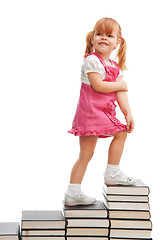 Image showing Happy little school girl