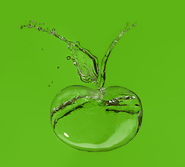Image showing Apple made of splashes
