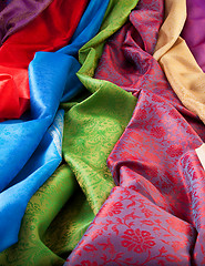 Image showing Silk fabric close-up
