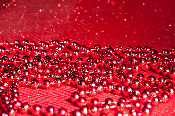 Image showing Red beads background