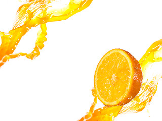 Image showing Orange splashes