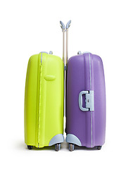 Image showing Two big hard suitcases