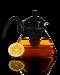 Image showing Fresh tea with lemon