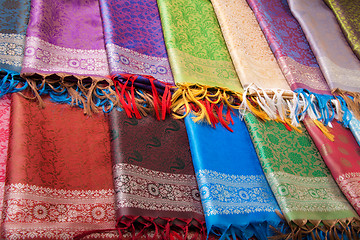 Image showing Indian fabric counter