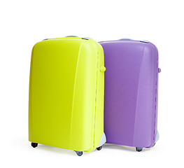 Image showing two suitcases on white