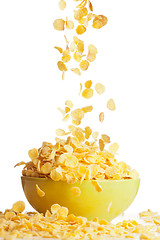 Image showing Big tasty breakfast with corn flakes