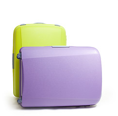 Image showing Two beautiful traveling suitcases