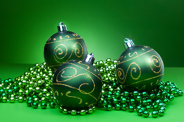 Image showing three Christmas balls