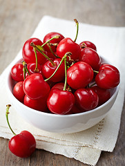 Image showing fresh red cherries